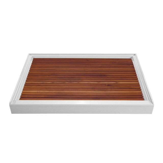 MTI Baths - TEAK SHOWER TRAY FOR MTSB-6036 CENTER DRAIN