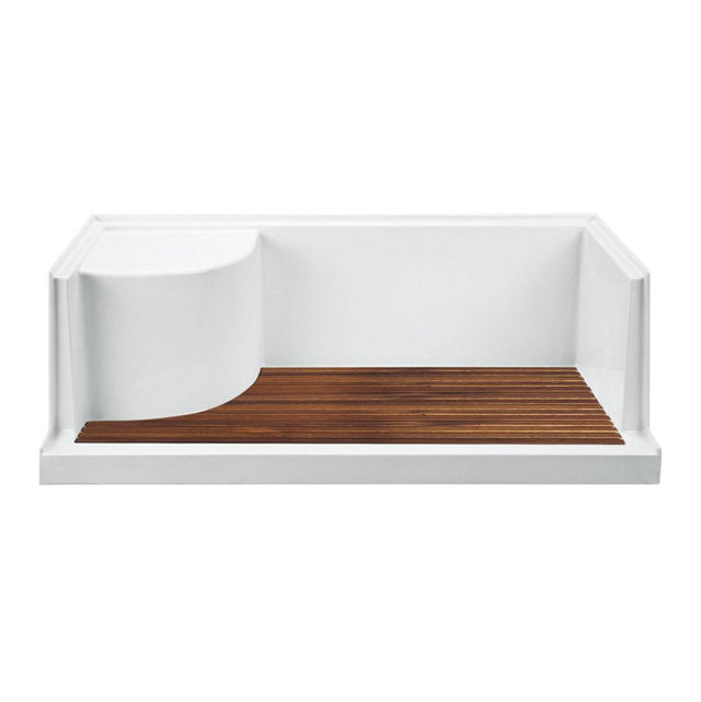 MTI Baths - TEAK SHOWER TRAY FOR MTSB-6036 SEATED END DRAIN