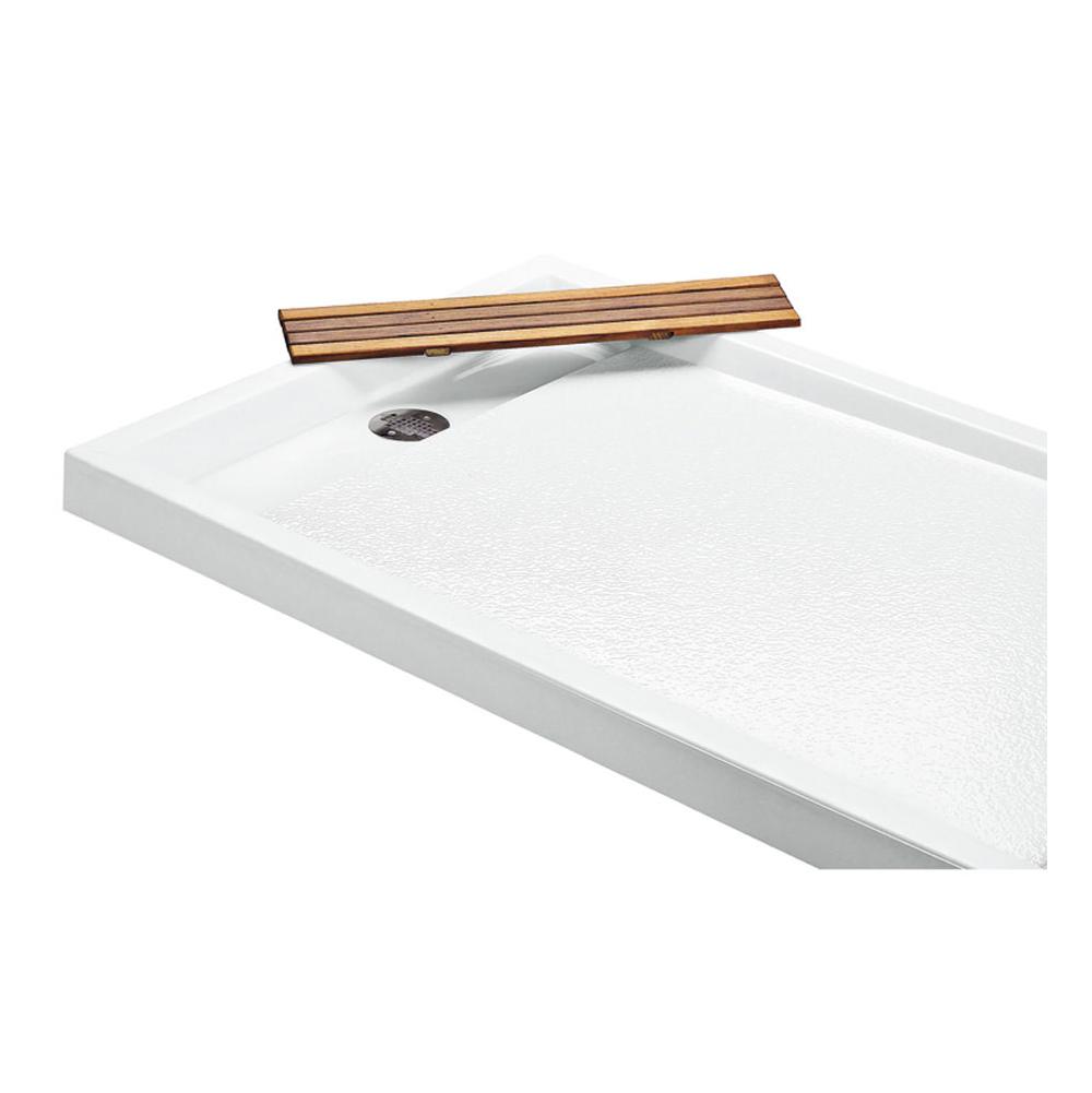 MTI Baths - TEAK HIDDEN DRAIN COVER
