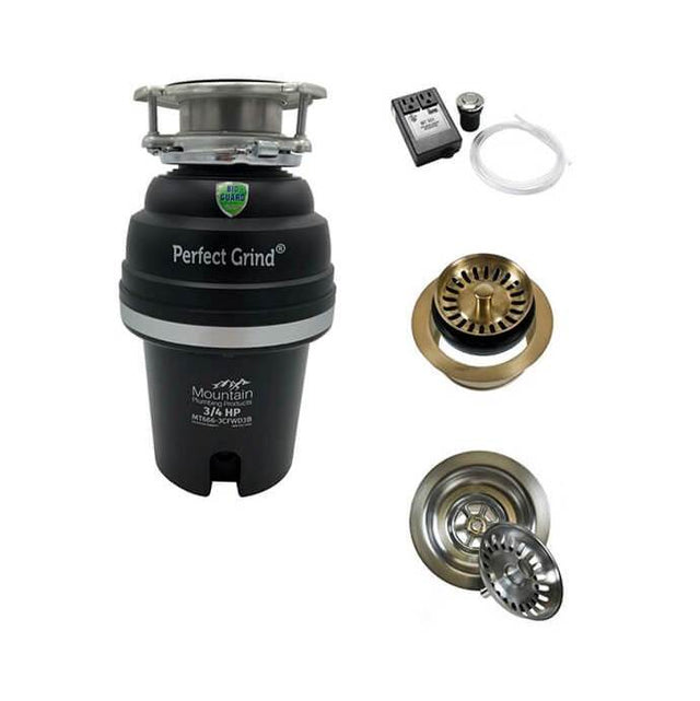 Mountain Plumbing - Disposer/Flange Kit for Double Bowl - Brushed Nickel