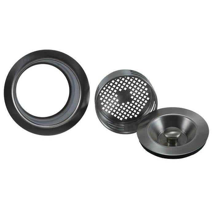Mountain Plumbing - 3-in-1 Complete Stopper & Strainer Unit Waste Disposer Trim 1/4 Extended Flange - White