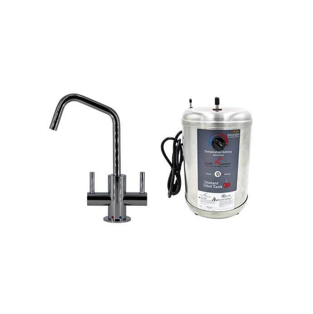 Mountain Plumbing - Hot & Cold Water Faucet with Contemporary Round Body & Handles (120Â° Spout) & Little Gourmet Premium Hot Water Tank - Venetian Bronze