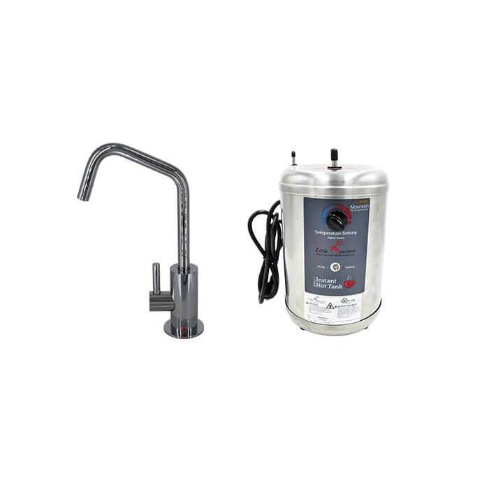 Mountain Plumbing - Hot Water Faucet with Contemporary Round Body & Handle (120Â° Spout) & Little Gourmet Premium Hot Water Tank - Venetian Bronze