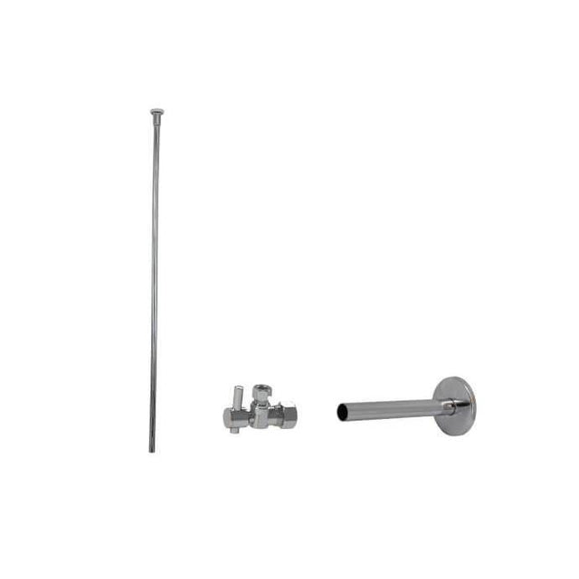 Mountain Plumbing - Toilet Supply Kit - Mini Lever Handle with 1/4 Turn Ball Valve (MT521-NL) - Angle, Cover Tube, Flat Head Riser - Polished Nickel