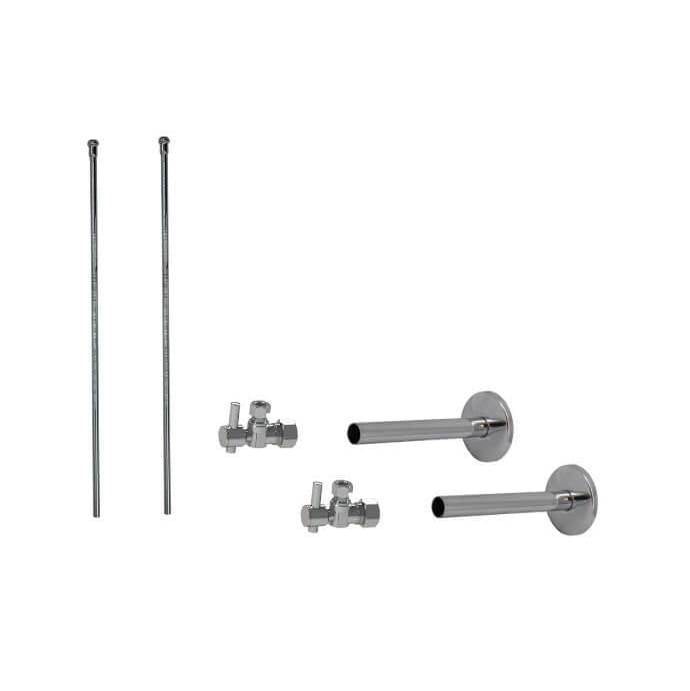 Mountain Plumbing - Lavatory Supply Kit - Mini Lever Handle with 1/4 Turn Ball Valve (MT521-NL) - Angle, Cover Tubes, No Trap - Polished Nickel