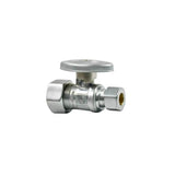 Mountain Plumbing - Brass Oval Handle with 1/4 Turn Ball Valve - Lead Free - Straight (1/2'' Compression) - Pewter