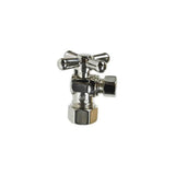 Mountain Plumbing - Brass Cross Handle with 1/4 Turn Ball Valve - Lead Free - Angle (1/2'' Compression) - White