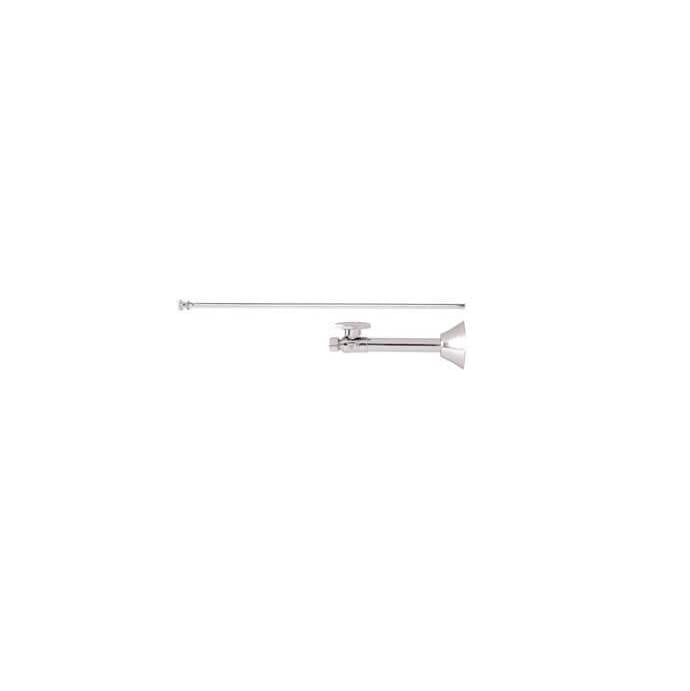 Mountain Plumbing - Toilet Supply Kit - Brass Oval Handle with 1/4 Turn Ball Valve (MT317-NL) - Straight Sweat, Flat Head Riser - Polished Brass