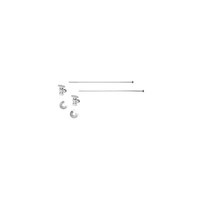 Mountain Plumbing - Lavatory Supply Kit - Brass Oval Handle with 1/4 Ball Valve (MT403-NL) - Angle, No Trap - Champagne Bronze