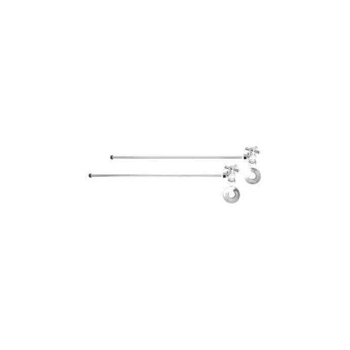 Mountain Plumbing - Lavatory Supply Kit - Brass Cross Handle with 1/4 Turn Ball Valve (MT621-NL) - Angle, No Trap - Satin Brass