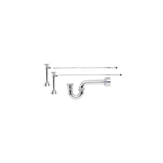 Mountain Plumbing - Lavatory Supply Kit - Brass Oval Handle with 1/4 Turn Ball Valve (MT316-NL) - Angle Sweat, P-Trap 1-1/2'' - Satin Brass
