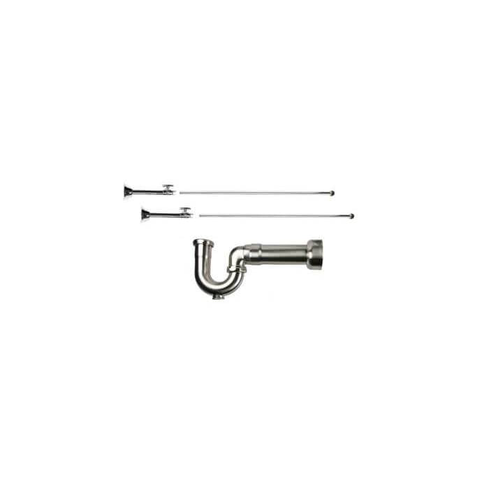 Mountain Plumbing - Lavatory Supply Kit - Brass Oval Handle with 1/4 Turn Ball Valve (MT317-NL) - Straight Sweat, Massachusetts P-Trap - French Gold