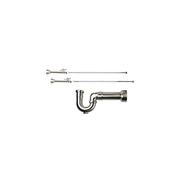 Mountain Plumbing - Lavatory Supply Kit - Brass Cross Handle with 1/4 Turn Ball Valve (MT631-NL) - Straight Sweat, Massachusetts P-Trap - Venetian Bronze