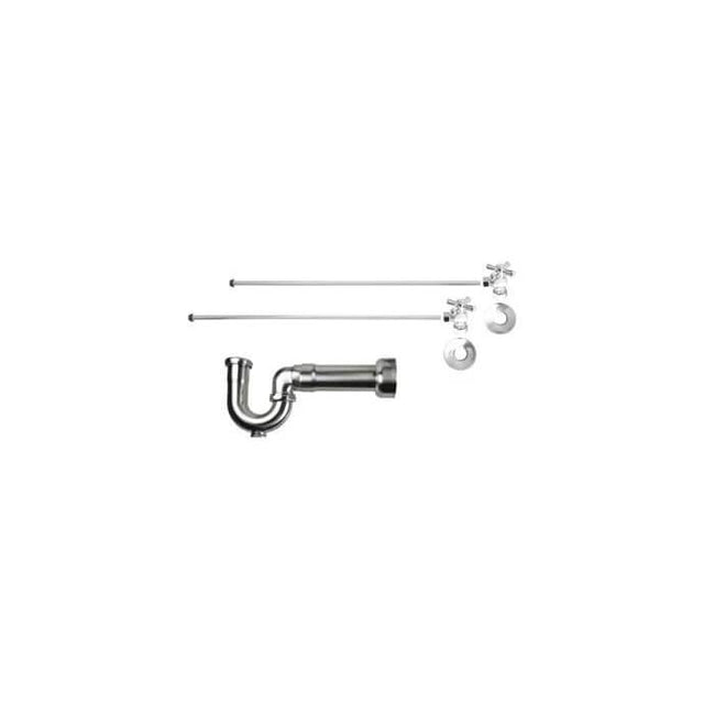 Mountain Plumbing - Lavatory Supply Kit - Brass Cross Handle with 1/4 Turn Ball Valve (MT621-NL) - Angle, Massachusetts P-Trap - Venetian Bronze