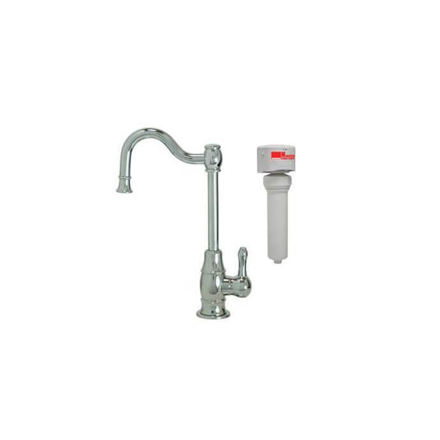 Mountain Plumbing - Point-of-Use Drinking Faucet with Traditional Double Curved Body & Curved Handle & Mountain Pure Water Filtration System - Antique Brass