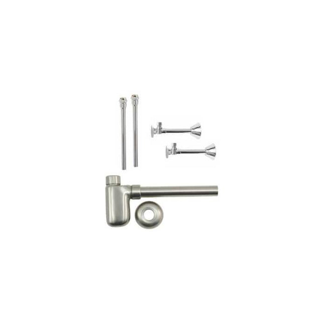 Mountain Plumbing - Lavatory Supply Kit - Brass Oval Handle with 1/4 Turn Ball Valve (MT316-NL) - Angle Sweat, Bottle Trap - Unlacquered Brass