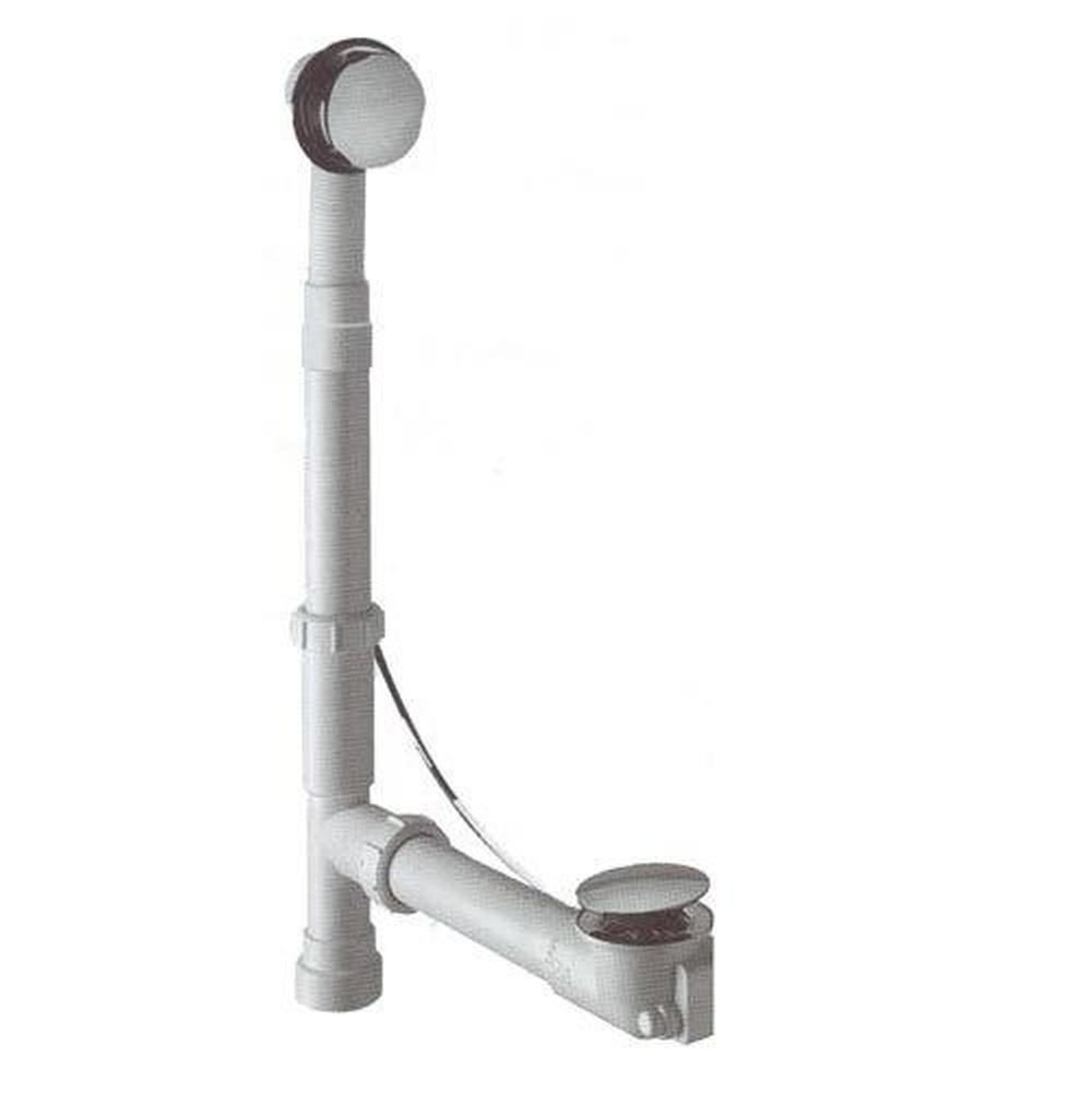 Mountain Plumbing - Schedule 20 1-1/2'' Tubular ABS Cable Operated Bath Waste & Overflow with Patented Flexible Overflow Neck for 12'' to 22'' Tub Depths - No Finish