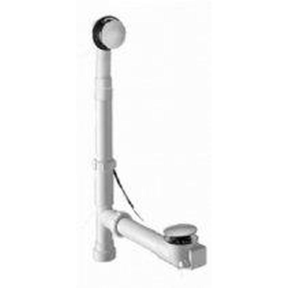 Mountain Plumbing - Schedule 20 1-1/2'' Tubular ABS Cable Operated Bath Waste & Overflow with Patented Flexible Overflow Neck for 22'' to 28'' Tub Depths - White
