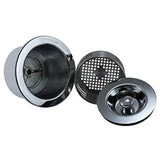 Mountain Plumbing - 3-in-1 1/4 3-1/2'' Kitchen Sink Strainer with Stopper Lid and Lift-Out Basket - Polished Chrome
