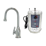 Mountain Plumbing - Hot Water Faucet with Modern Curved Body & Handle & Little Gourmet Premium Hot Water Tank - Unlacquered Brass