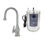Mountain Plumbing - Hot Water Faucet with Modern Curved Body & Handle & Little Gourmet Premium Hot Water Tank - Unlacquered Brass
