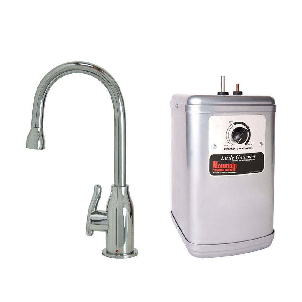 Mountain Plumbing - Hot Water Faucet with Modern Curved Body & Handle & Little Gourmet Premium Hot Water Tank - Venetian Bronze