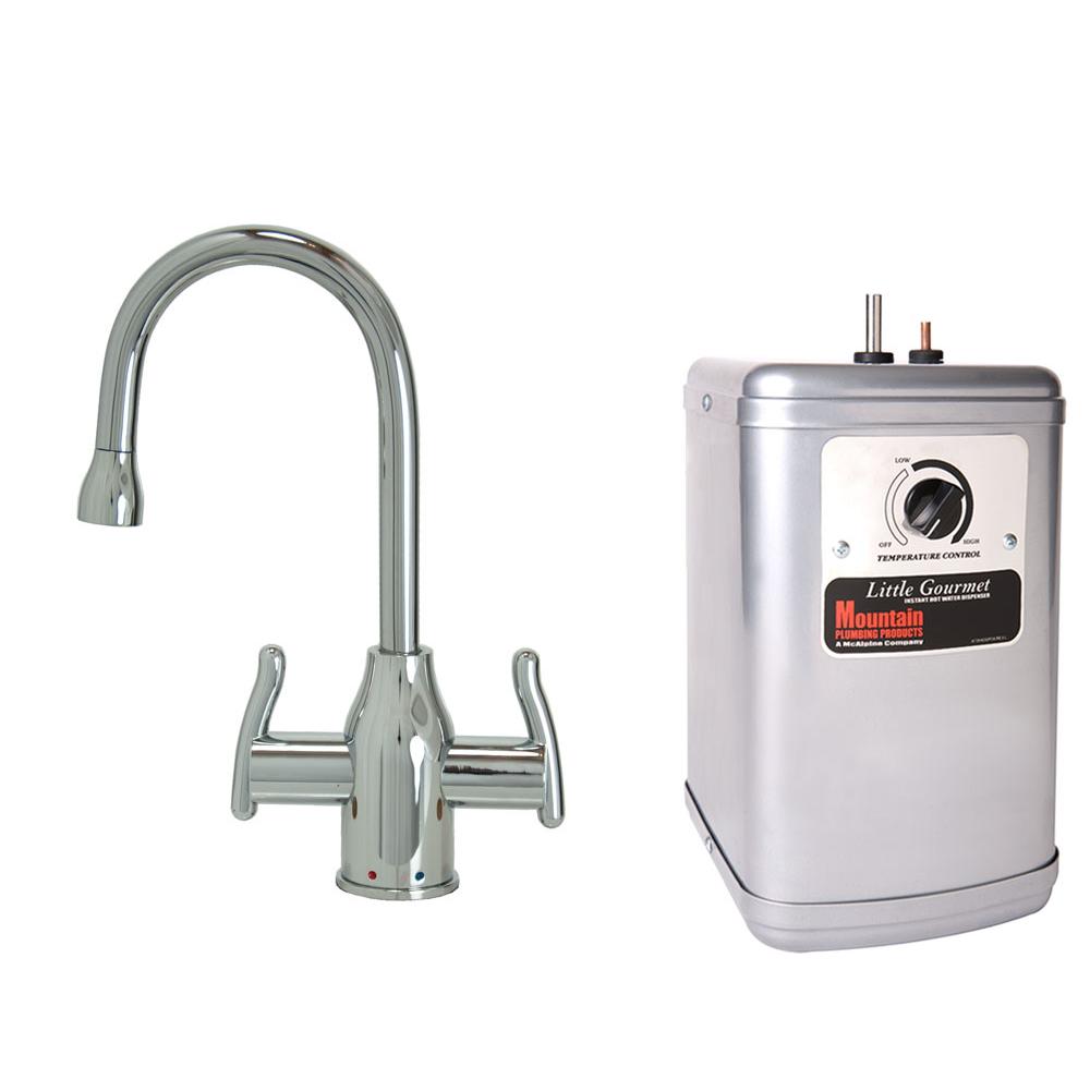 Mountain Plumbing - Hot & Cold Water Faucet with Modern Curved Body & Handles & Little Gourmet Premium Hot Water Tank - Venetian Bronze