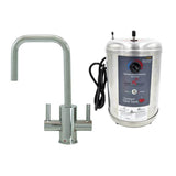 Mountain Plumbing - Hot & Cold Water Faucet with Contemporary Round Body & Handles (90Â° Spout) & Little Gourmet Premium Hot Water Tank - Satin Brass