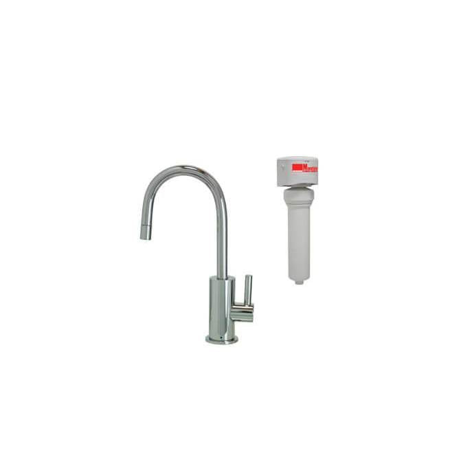 Mountain Plumbing - Point-of-Use Drinking Faucet with Contemporary Round Base & Handle & Mountain Pure Water Filtration System - Champagne Bronze