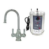 Mountain Plumbing - Hot & Cold Water Faucet with Traditional Curved Body & Curved Handles & Little Gourmet Premium Hot Water Tank - Weathered Copper