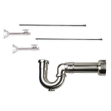 Mountain Plumbing - Lavatory Supply Kit - Brass Oval Handle with 1/4 Turn Ball Valve (MT317-NL) - Straight Sweat, Massachusetts P-Trap - Matte Black