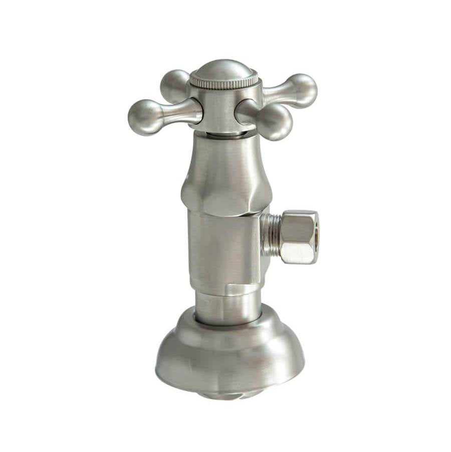 Mountain Plumbing - Brass Deluxe Cross Handle with 1/4 Turn Ceramic Disc Cartridge Valve - Lead Free - Angle (1/2'' Female)