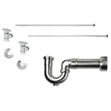 Mountain Plumbing - Lavatory Supply Kit - Brass Oval Handle with 1/4 Turn Ball Valve (MT403-NL) - Angle, Massachusetts P-Trap - Satin Brass