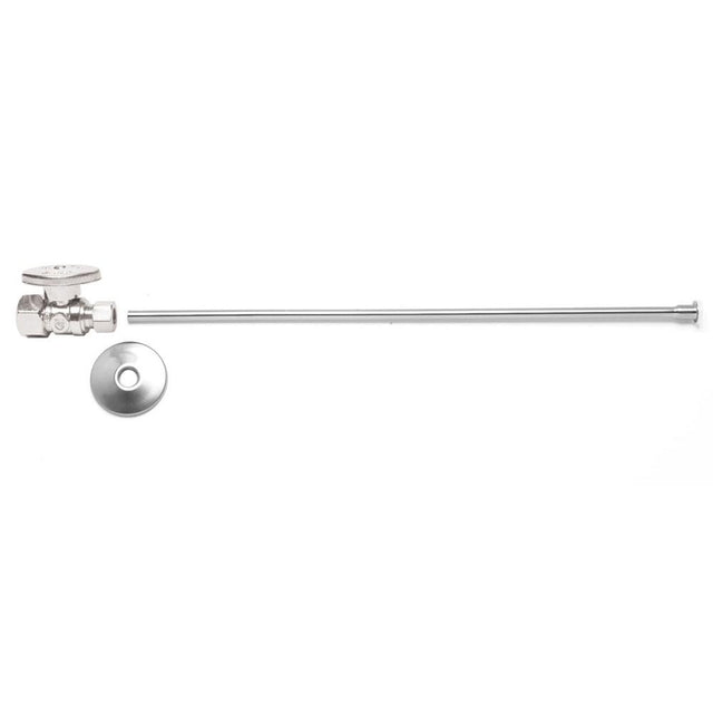 Mountain Plumbing - Toilet Supply Kit - Brass Oval Handle with 1/4 Turn Ball Valve (MT410-NL) - Straight, Flat Head Riser - Venetian Bronze