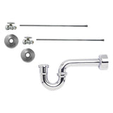 Mountain Plumbing - Lavatory Supply Kit - Brass Oval Handle with 1/4 Turn Ball Valve (MT410-NL) - Straight, P-Trap 1-1/2'' - PVD Brushed Bronze