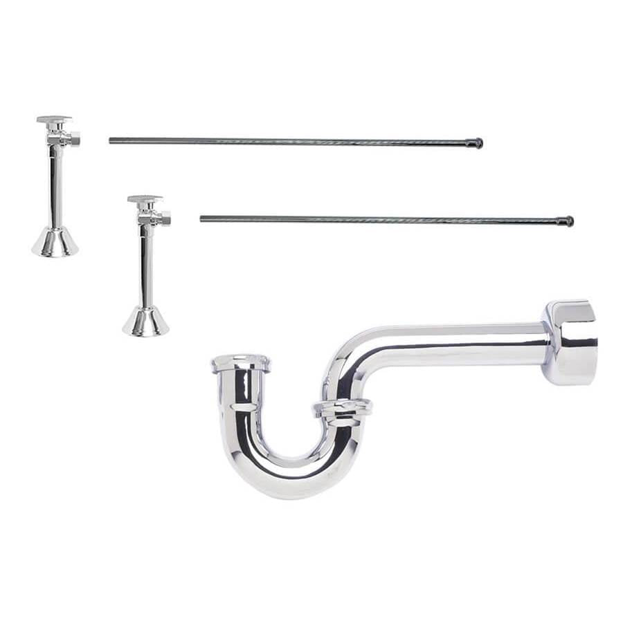 Mountain Plumbing - Lavatory Supply Kit - Brass Oval Handle with 1/4 Turn Ball Valve (MT316-NL) - Angle Sweat, P-Trap 1-1/2'' - Champagne Bronze