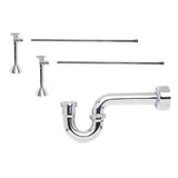 Mountain Plumbing - Lavatory Supply Kit - Brass Oval Handle with 1/4 Turn Ball Valve (MT316-NL) - Angle Sweat, P-Trap 1-1/2'' - Champagne Bronze