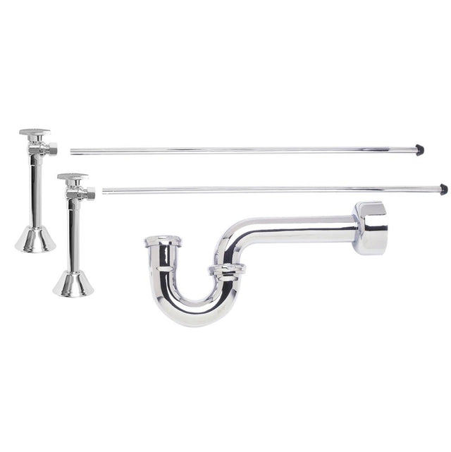 Mountain Plumbing - Lavatory Supply Kit - Brass Oval Handle with 1/4 Turn Ball Valve (MT316-NL) - Angle Sweat, P-Trap 1-1/2'' - Venetian Bronze