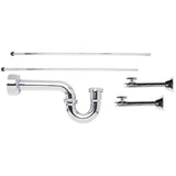 Mountain Plumbing - Lavatory Supply Kit - Brass Oval Handle with 1/4 Turn Ball Valve (MT317-NL) - Straight Sweat, P-Trap 1-1/2'' - Venetian Bronze