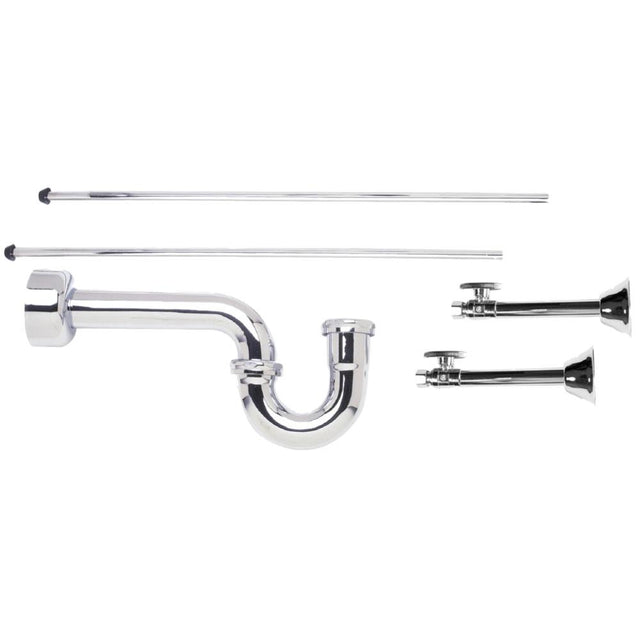 Mountain Plumbing - Lavatory Supply Kit - Brass Oval Handle with 1/4 Turn Ball Valve (MT317-NL) - Straight Sweat, P-Trap 1-1/2'' - Venetian Bronze