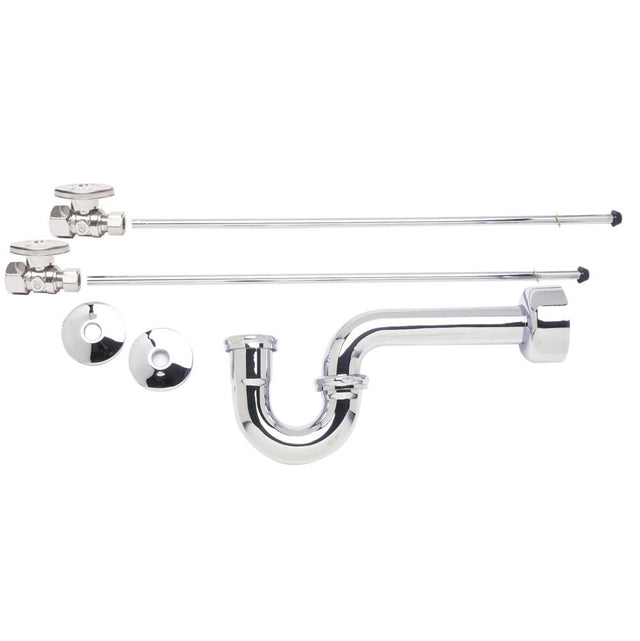 Mountain Plumbing - Lavatory Supply Kit - Brass Oval Handle with 1/4 Turn Ball Valve (MT410-NL) - Straight, P-Trap 1-1/4'' - Venetian Bronze