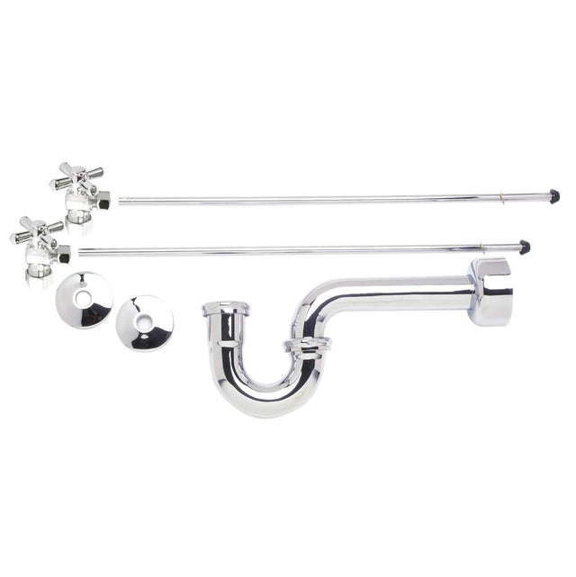 Mountain Plumbing - Lavatory Supply Kit - Brass Cross Handle with 1/4 Turn Ball Valve (MT621-NL) - Angle, P-Trap 1-1/4'' - Venetian Bronze