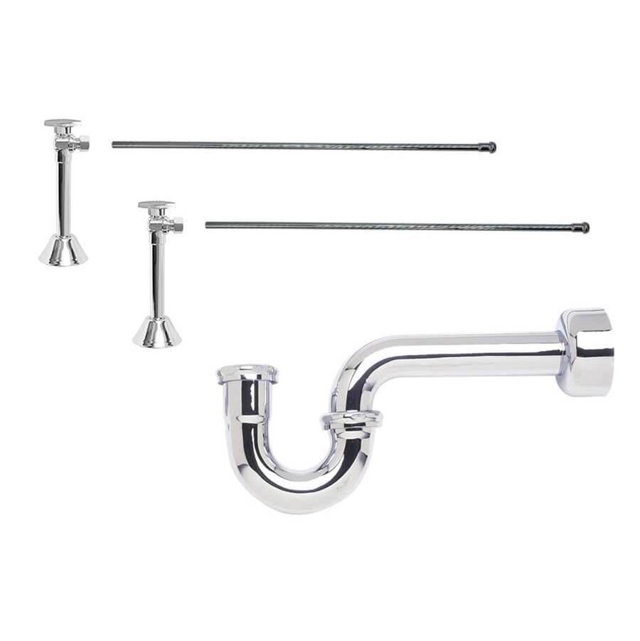 Mountain Plumbing - Lavatory Supply Kit - Brass Oval Handle with 1/4 Turn Ball Valve (MT316-NL) - Angle Sweat, P-Trap 1-1/4'' - Satin Gold