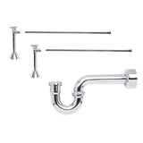 Mountain Plumbing - Lavatory Supply Kit - Brass Oval Handle with 1/4 Turn Ball Valve (MT316-NL) - Angle Sweat, P-Trap 1-1/4'' - Satin Gold