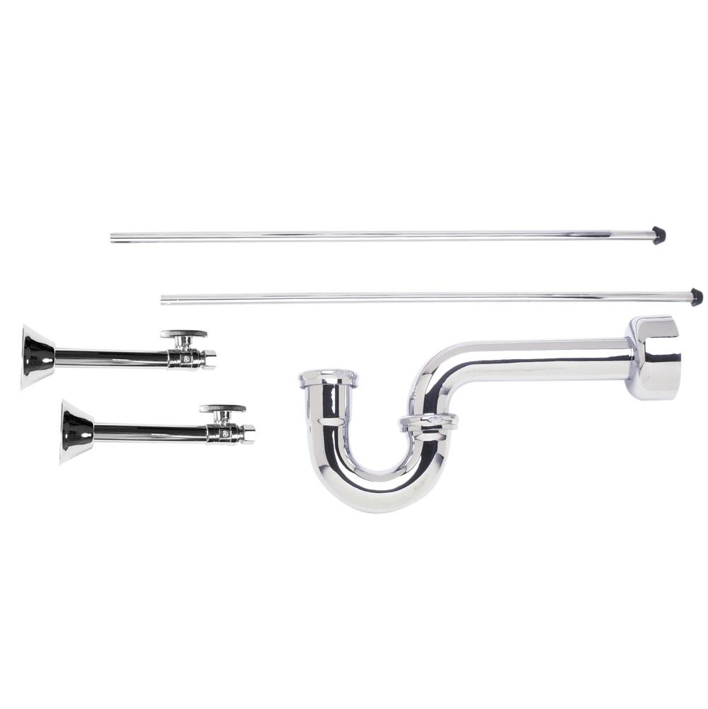 Mountain Plumbing - Lavatory Supply Kit - Brass Oval Handle with 1/4 Turn Ball Valve (MT317-NL) - Straight Sweat, P-Trap 1-1/4'' - Venetian Bronze