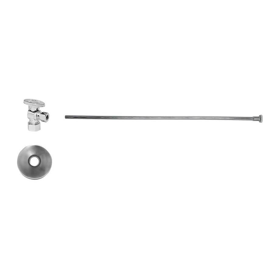 Mountain Plumbing - Toilet Supply Kit - Brass Oval Handle with 1/4 Turn Ball Valve (MT403-NL) - Angle, Flat Head Riser - White