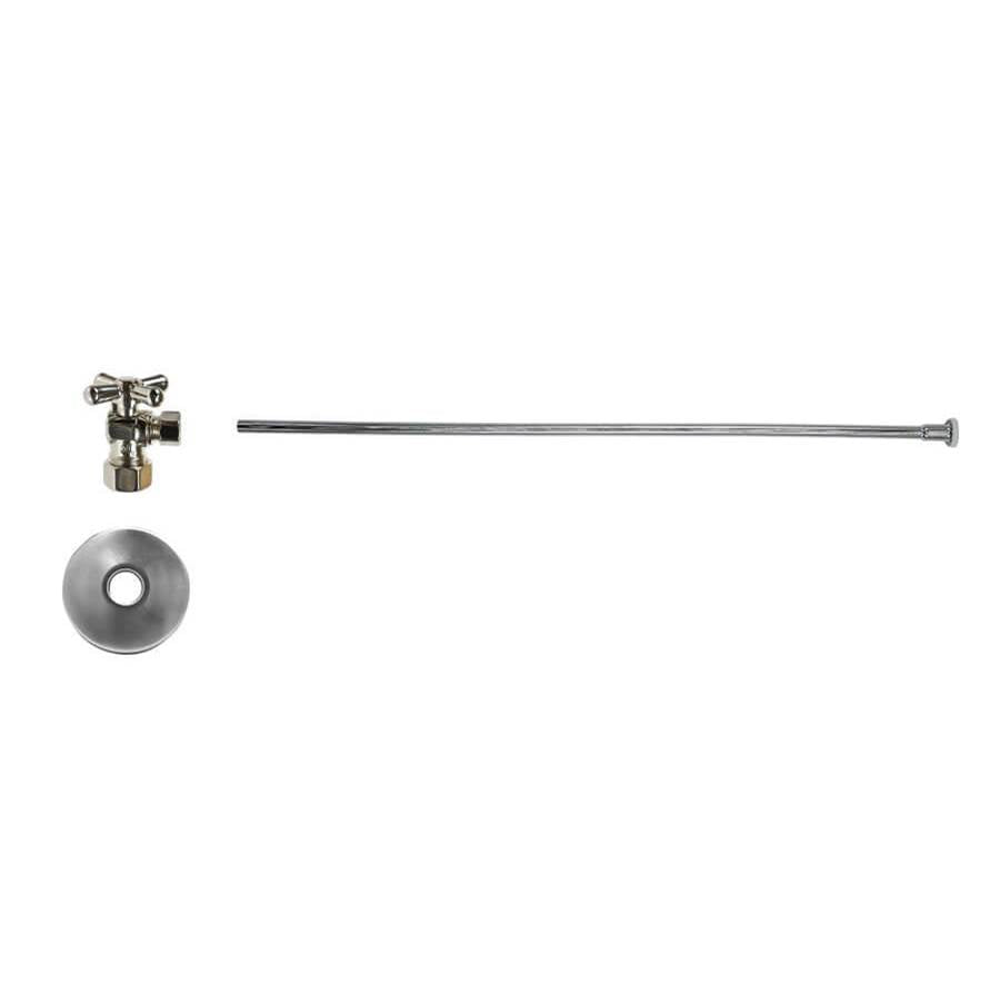 Mountain Plumbing - Toilet Supply Kit - Brass Cross Handle with 1/4 Turn Ball Valve (MT621-NL) - Angle, Flat Head Riser