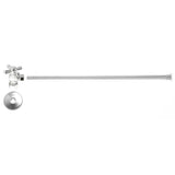 Mountain Plumbing - Toilet Supply Kit - Brass Cross Handle with 1/4 Turn Ball Valve (MT621-NL) - Angle, Flat Head Riser - White