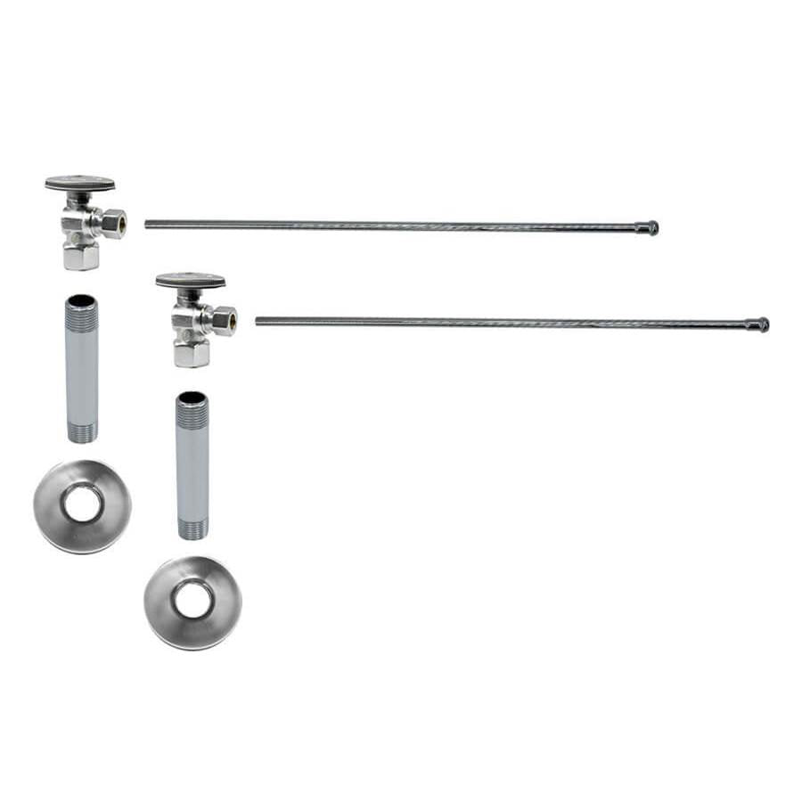 Mountain Plumbing - Lavatory Supply Kit - Brass Oval Handle with 1/4 Turn Ball Valve (MT401-NL) - Angle, No Trap
