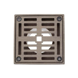 Mountain Plumbing - 4'' Square Solid Brass Grid Shower Drain - Black Nickel